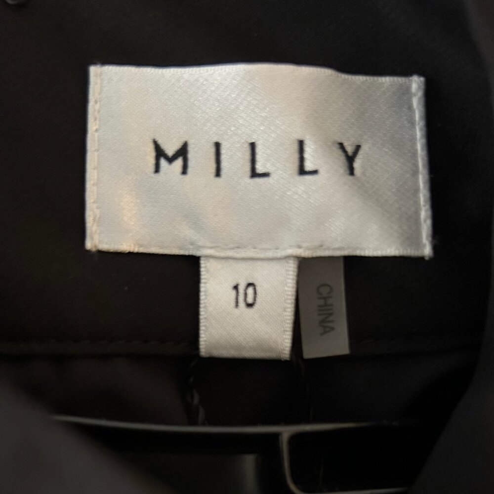 NWT Milly Rosemary Pleated Mock-Neck Chiffon Mini Dress - Picture 7 of 7